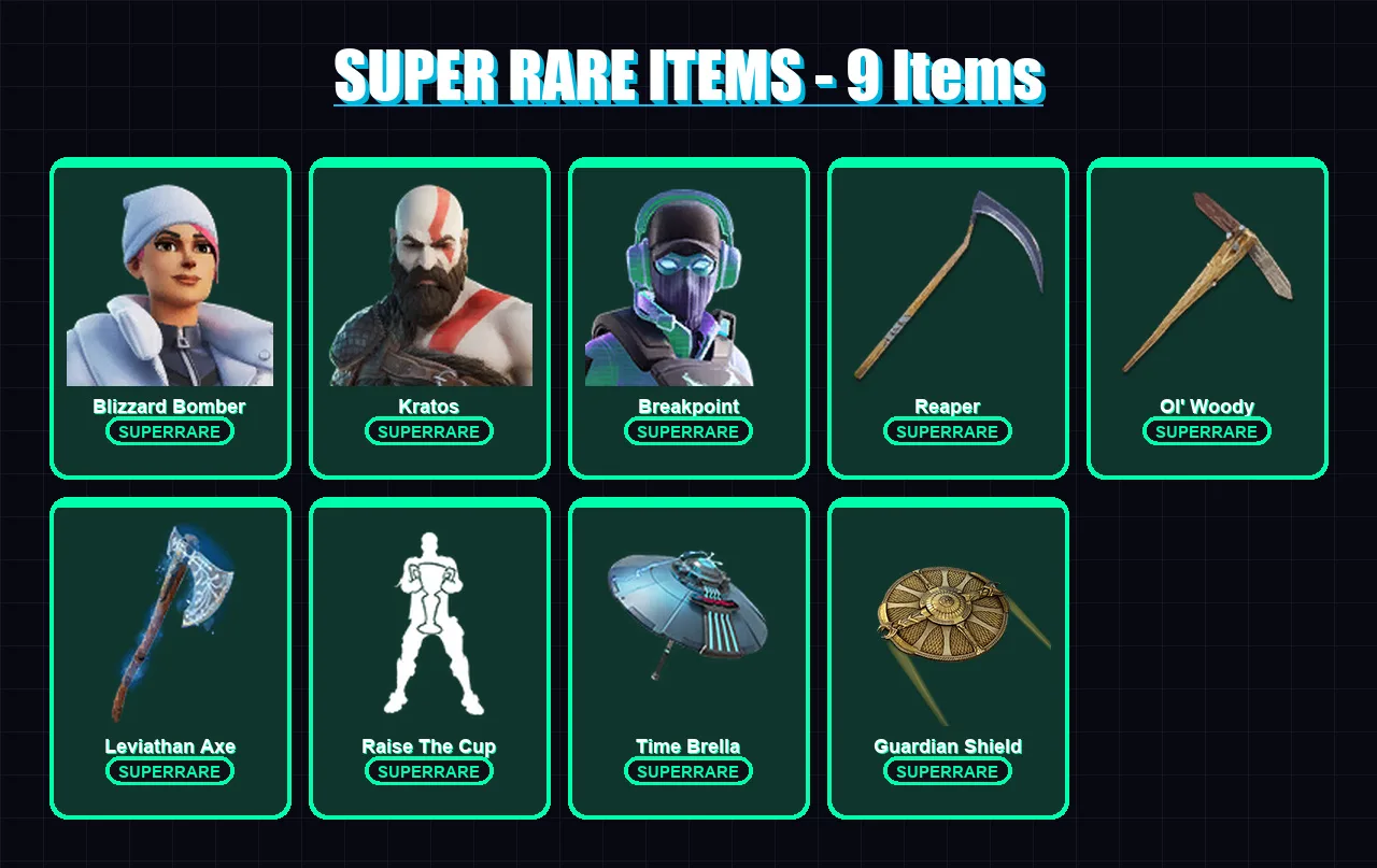 [PC/XBOX] | Blizzard Bomber | Kratos | Breakpoint | Spectra Knight | Menace | 241 skin | 282 pickaxe | 169 emote | 183 glider | Lv2825