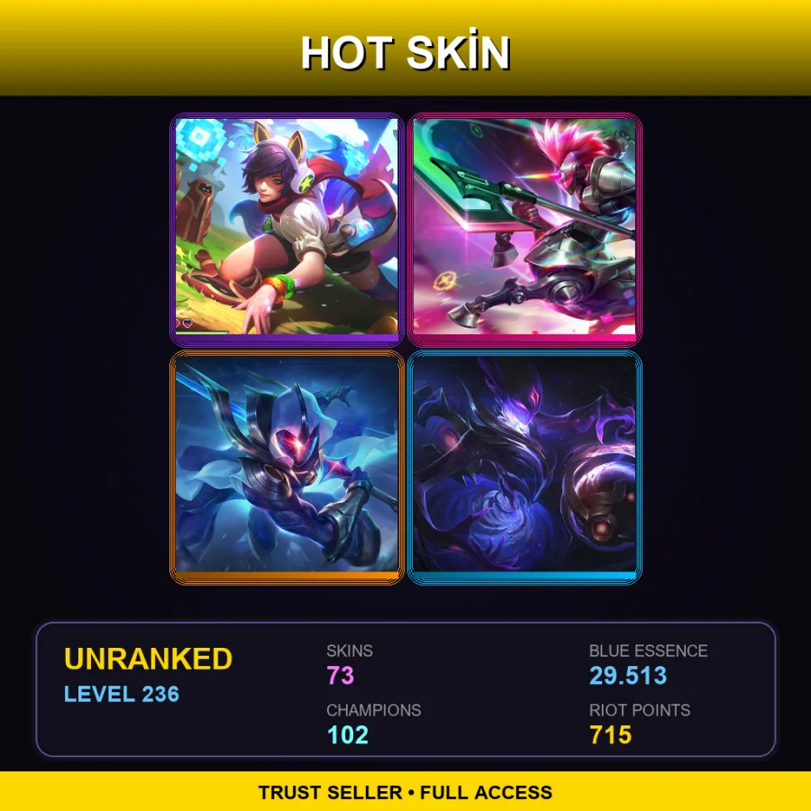 BR | Lv236 | Unranked | 73 Skin | 102 Champ