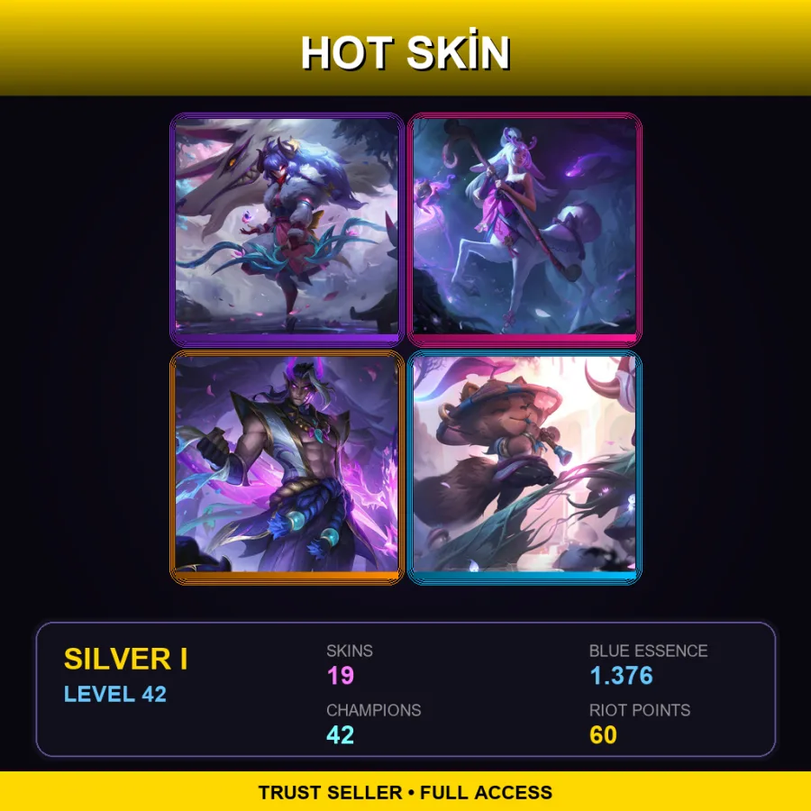 NA | Lv42 | Silver I | 19 Skin | 42 Champ — LoL account