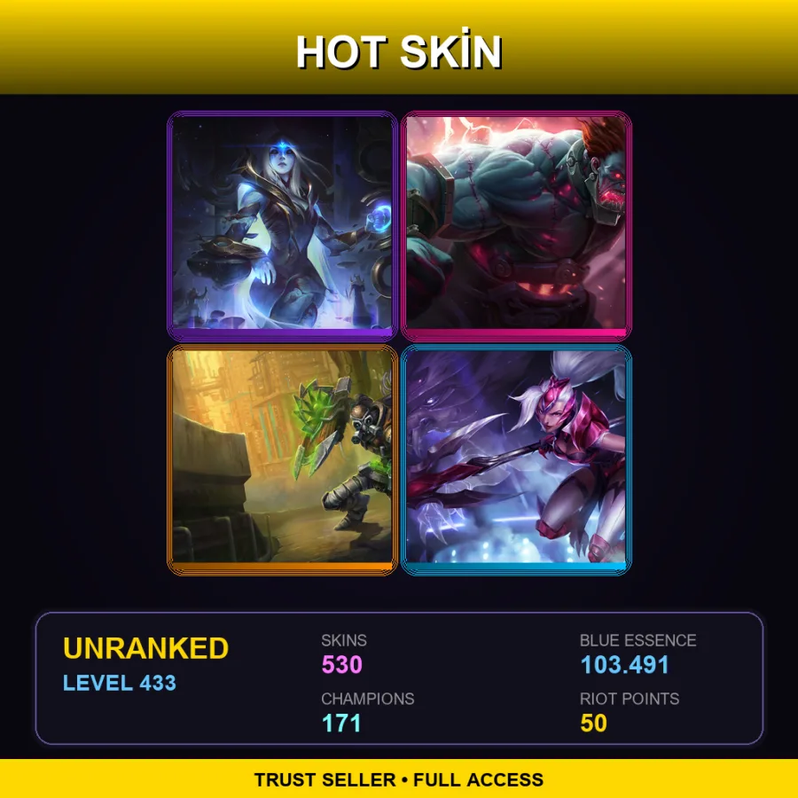 ME | Lv433 | Unranked | 530 Skin | 171 Champ