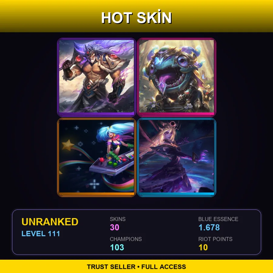 LAS | Lv111 | Unranked | 30 Skin | 103 Champ — Sun Eater Kayle