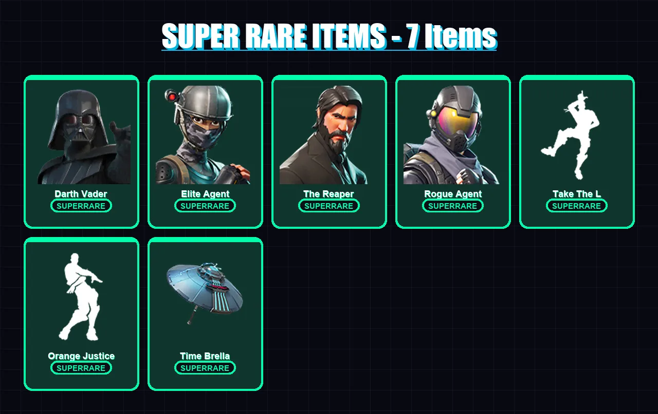 [PS4/PS5/XBOX/PC] | Darth Vader | Elite Agent | The Reaper | Rogue Agent | The Ageless | 105 skin | 199 pickaxe | 139 emote | 165 glider | Lv4410