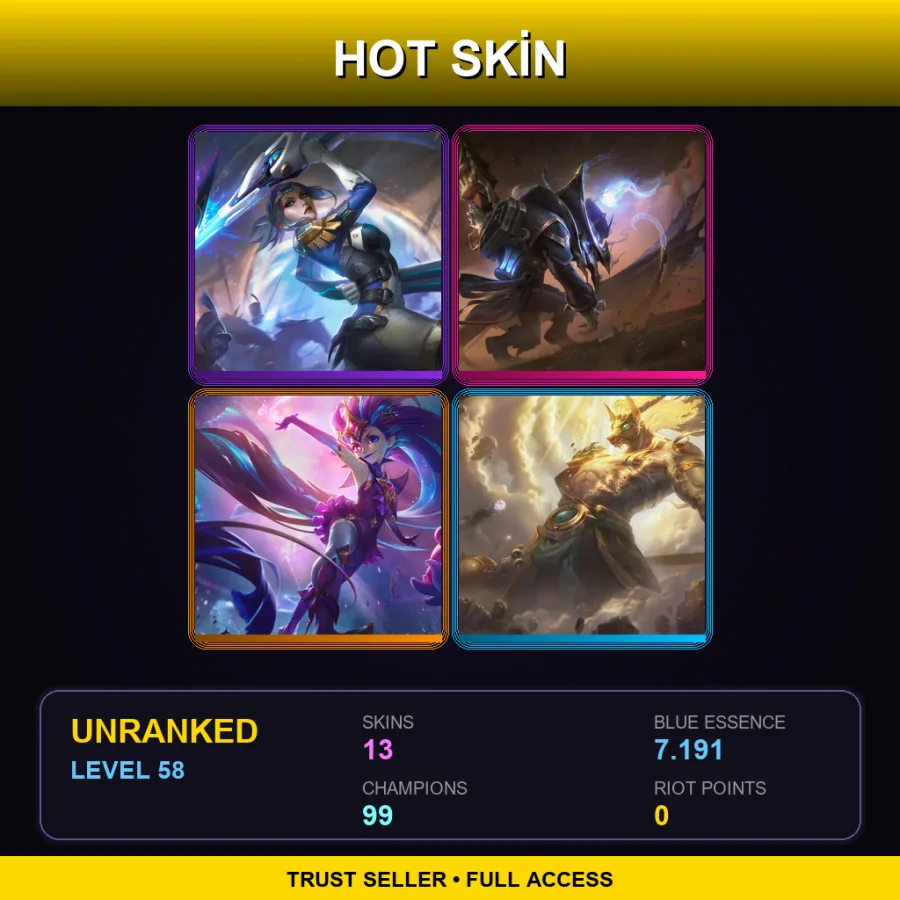LAS | Lv58 | Unranked | 13 Skin | 99 Champ