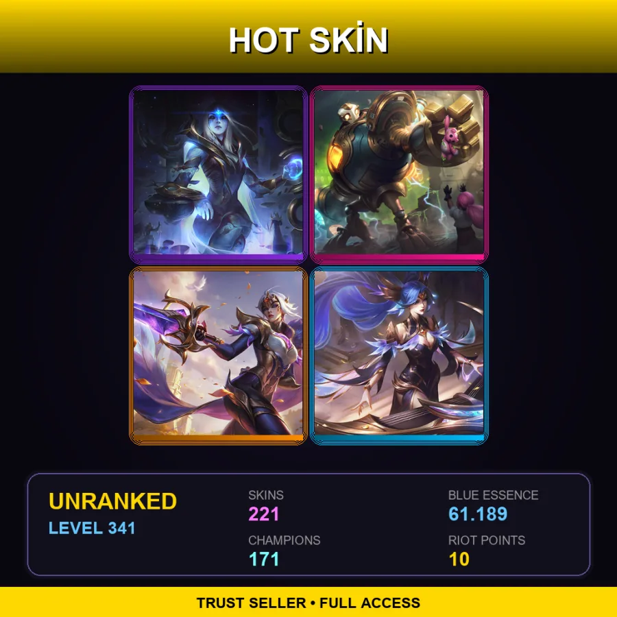 SG | Lv341 | Unranked | 221 Skin | 171 Champ