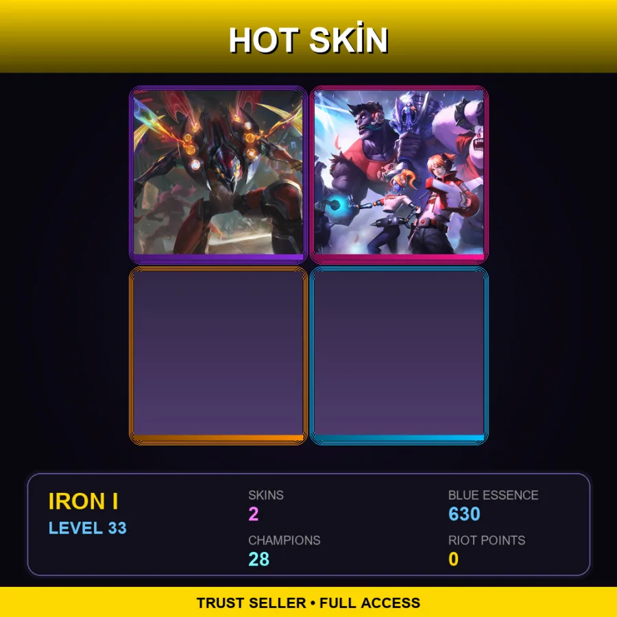 TR | Lv33 | Iron I | 2 Skin | 28 Champ