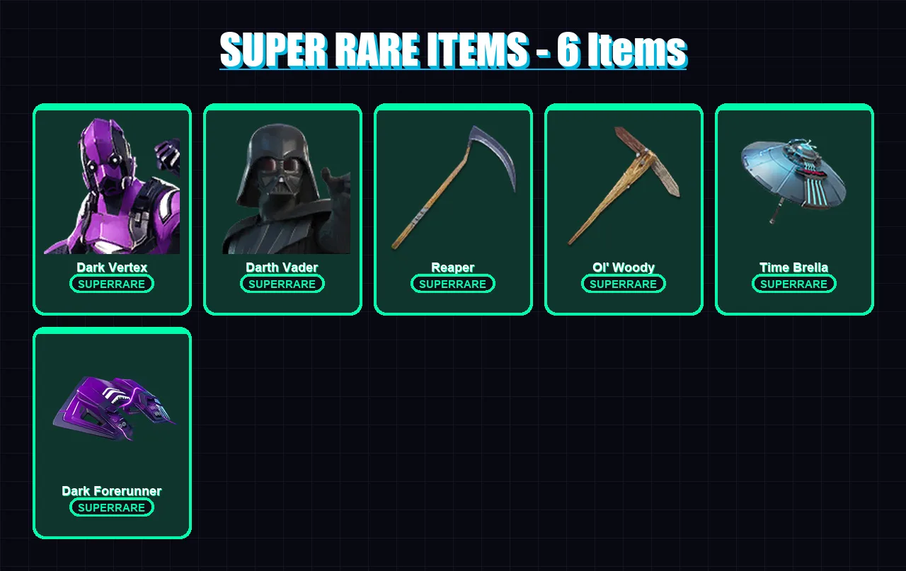 [PS4/PS5/PC] | Dark Vertex | Darth Vader | Joey | Frostbite | Peter Griffin | 138 skin | 192 pickaxe | 127 emote | 158 glider | Lv2420