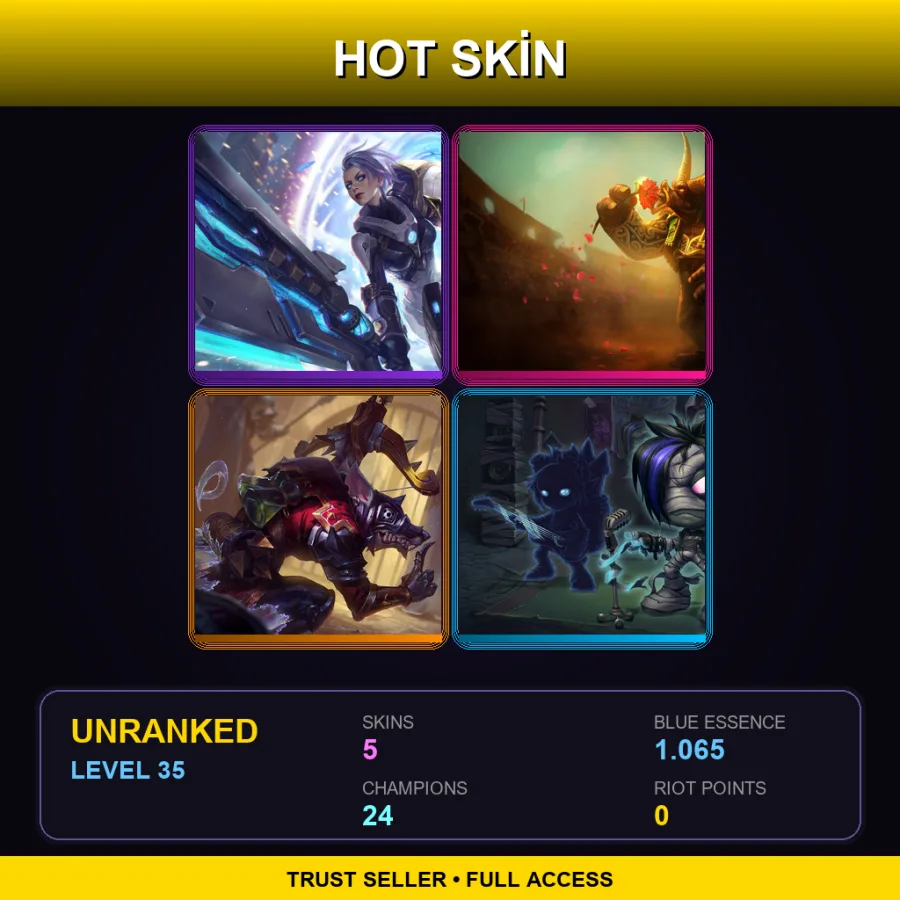 NA | Lv35 | Unranked | 5 Skin | 24 Champ