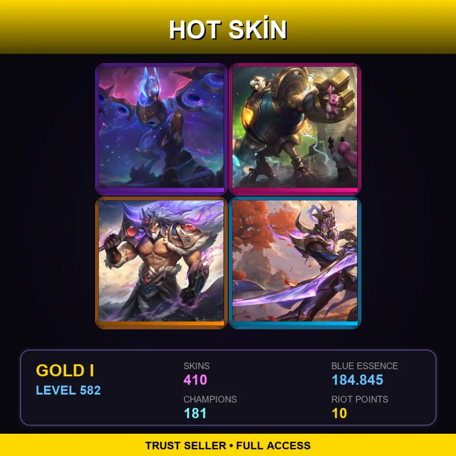 VN | Lv582 | Gold I | 410 Skin | 181 Champ
