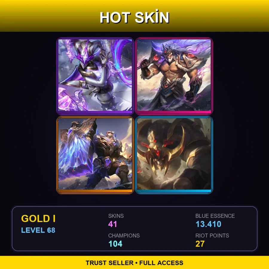 TR | Lv68 | Gold I | 41 Skin | 104 Champ — LoL account