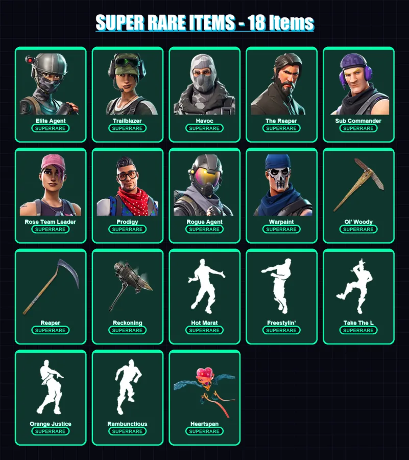 [PC/XBOX/PSN] | Elite Agent | Trailblazer | Havoc | The Reaper | Sub Commander | 158 skin | 111 pickaxe | 129 emote | 107 glider | Lv1274 — Fortnite account