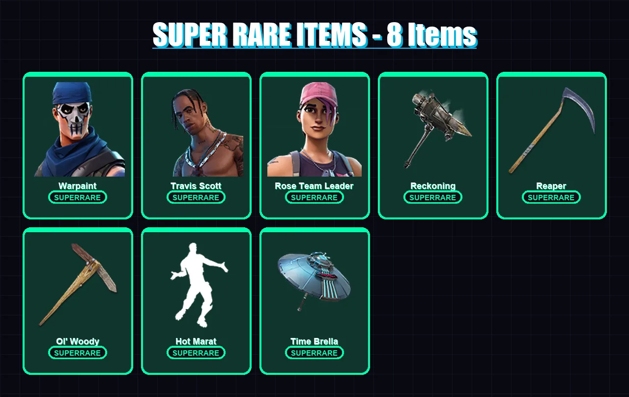 [PC/PSN] | Warpaint | Travis Scott | Rose Team Leader | Zenith | Galaxia | 78 skin | 93 pickaxe | 102 emote | 84 glider | Lv1175
