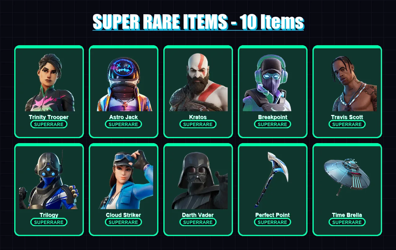[PS4/PS5/XBOX/PC] | Trinity Trooper | Astro Jack | Kratos | Breakpoint | Travis Scott | 365 skin | 223 pickaxe | 136 emote | 169 glider | Lv3531