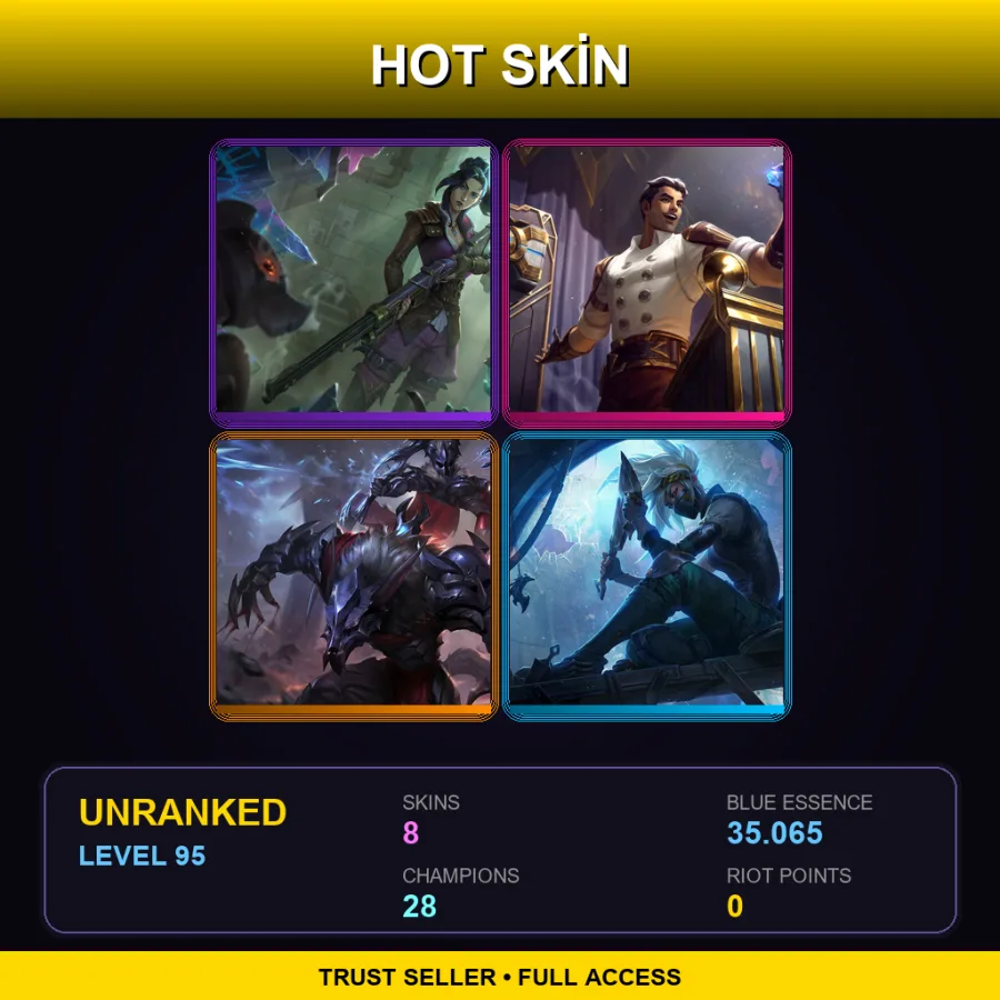 LAN | Lv95 | Unranked | 8 Skin | 28 Champ