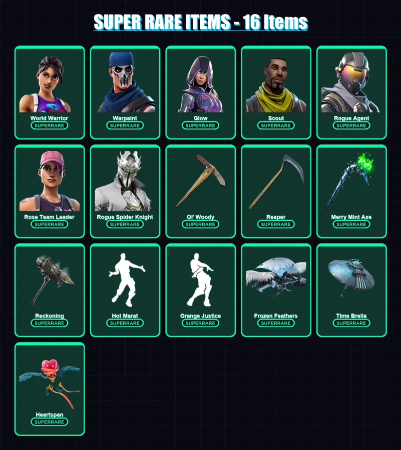 [PC/PSN] | World Warrior | Warpaint | Glow | Scout | Rogue Agent | 191 skin | 157 pickaxe | 144 emote | 121 glider | Lv1798