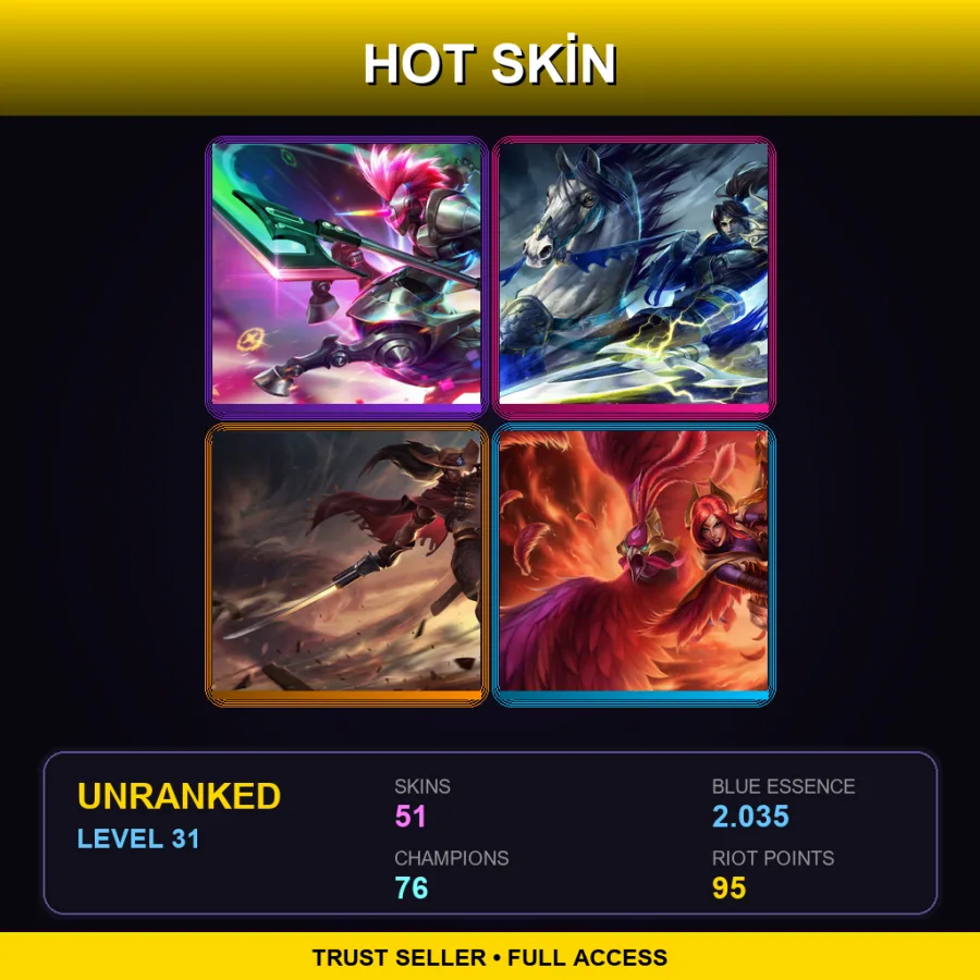 EUW | Lv31 | Unranked | 51 Skin | 76 Champ