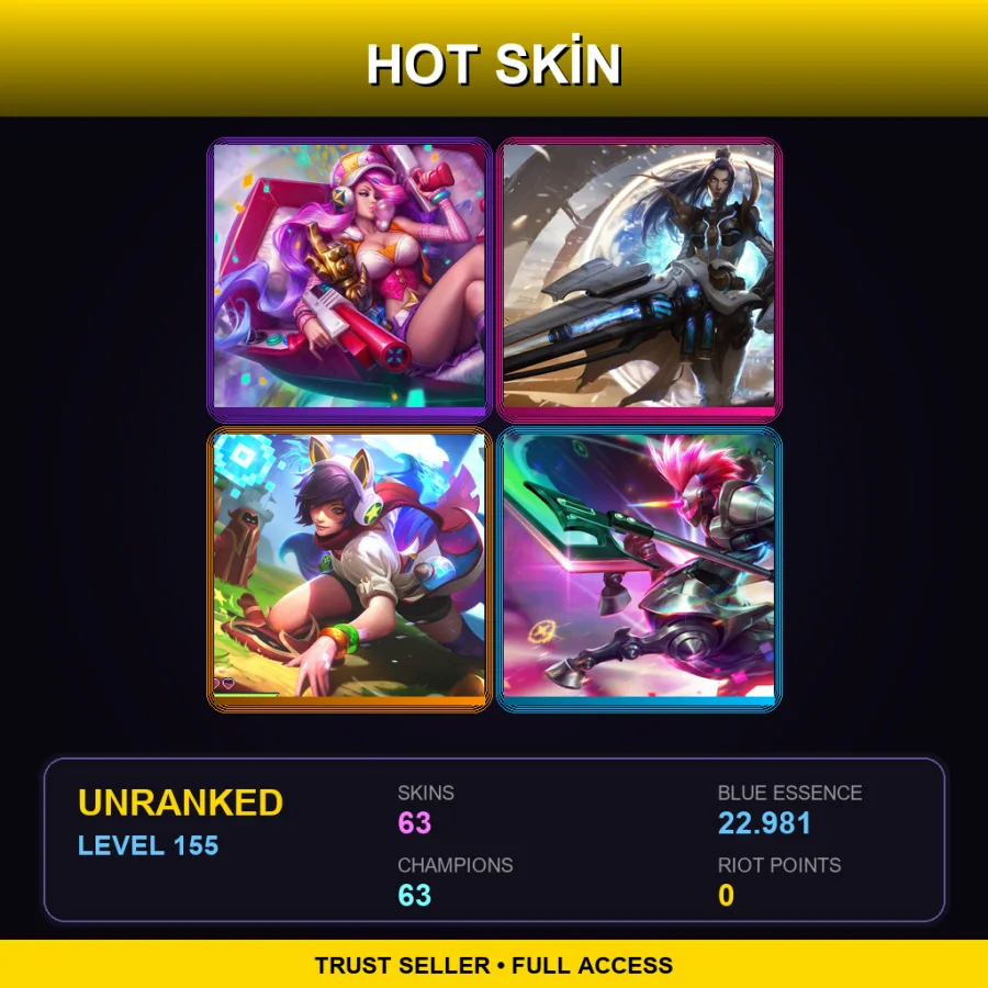 SG | Lv155 | Unranked | 63 Skin | 63 Champ