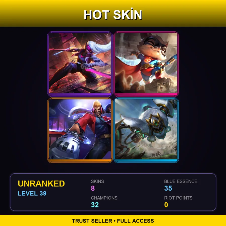 EUNE | Lv39 | Unranked | 8 Skin | 32 Champ
