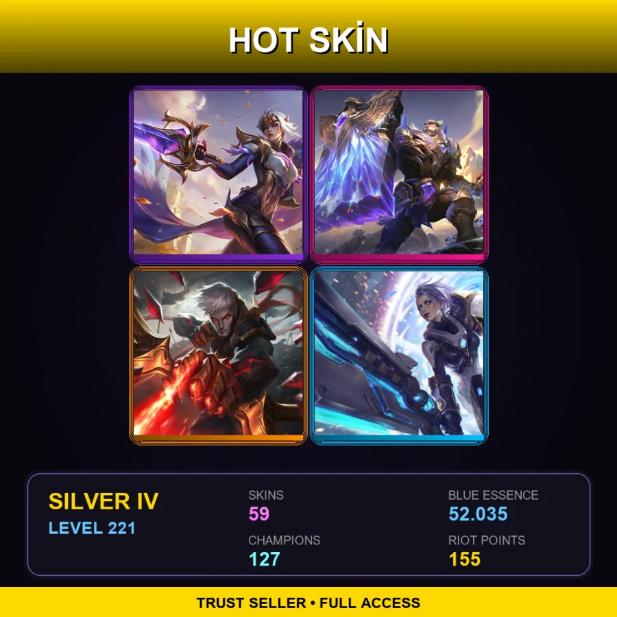 EUNE | Lv221 | Silver IV | 59 Skin | 127 Champ