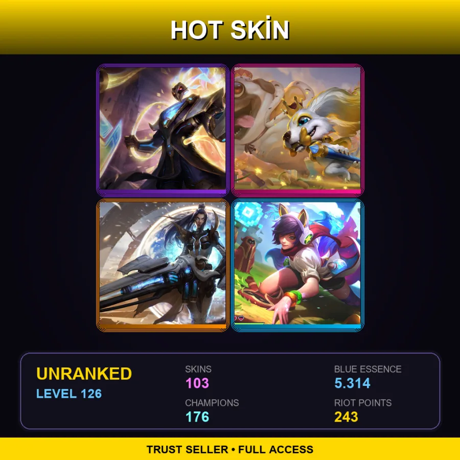 SG | Lv126 | Unranked | 103 Skin | 176 Champ