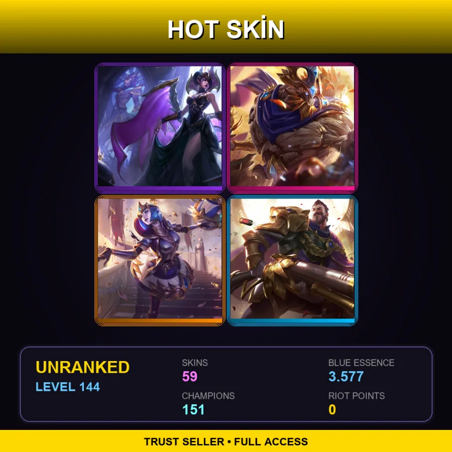 VN | Lv144 | Unranked | 59 Skin | 151 Champ