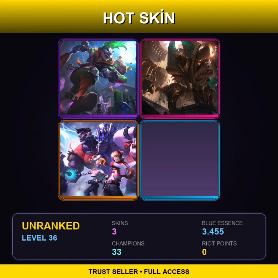 EUNE | Lv36 | Unranked | 3 Skin | 33 Champ