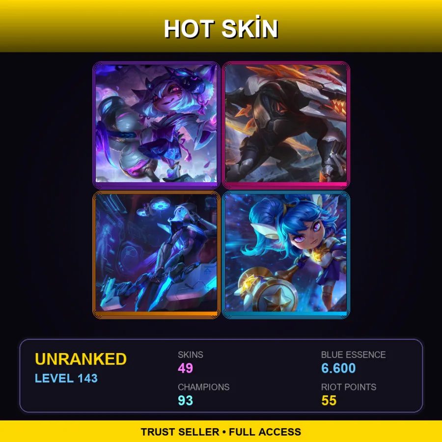 LAN | Lv143 | Unranked | 49 Skin | 93 Champ — Curling Veigar