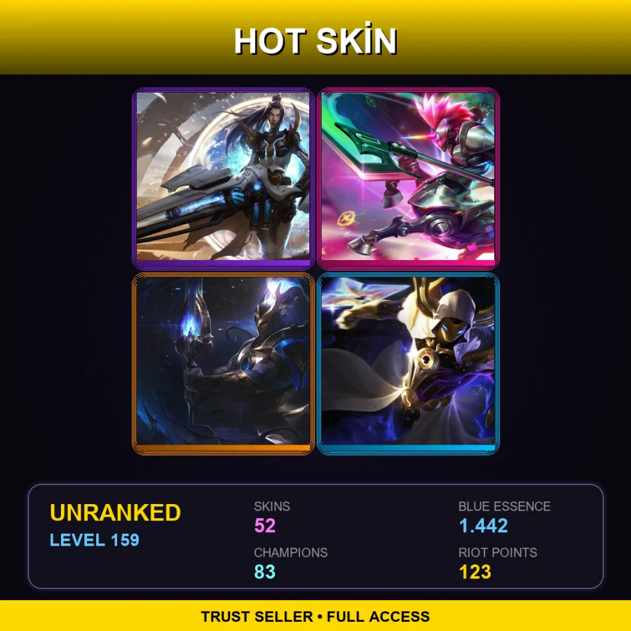 NA | Lv159 | Unranked | 52 Skin | 83 Champ — Ashen Lord Aurelion Sol