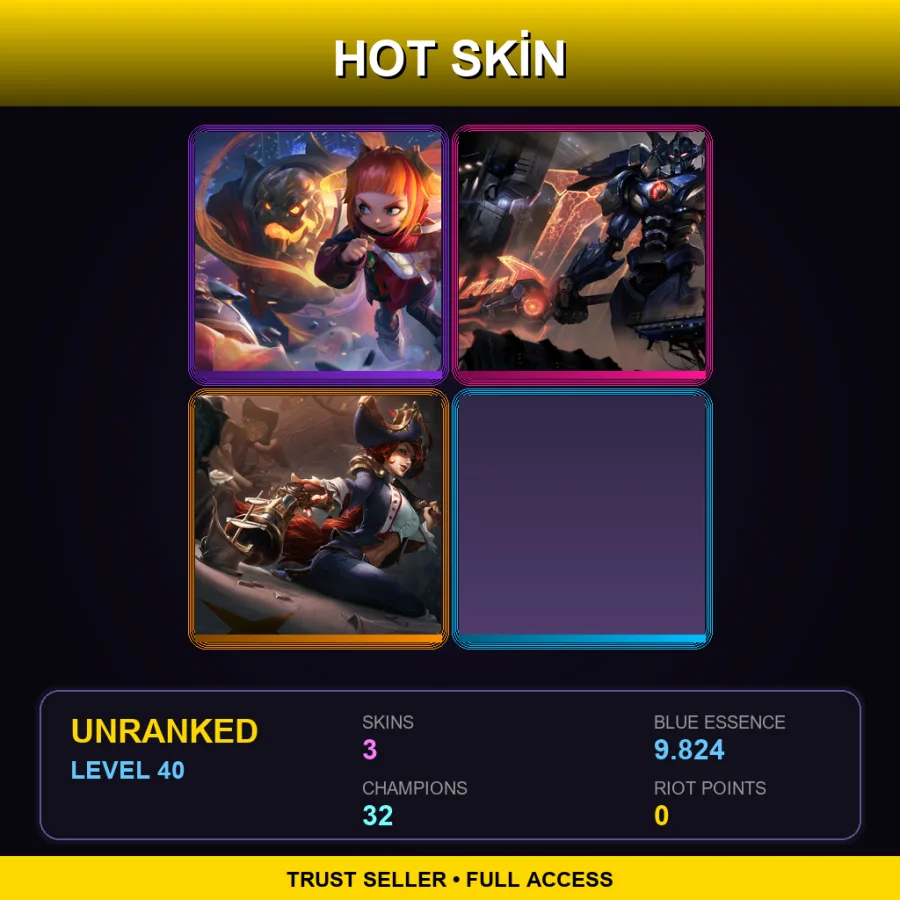 LAN | Lv40 | Unranked | 3 Skin | 32 Champ