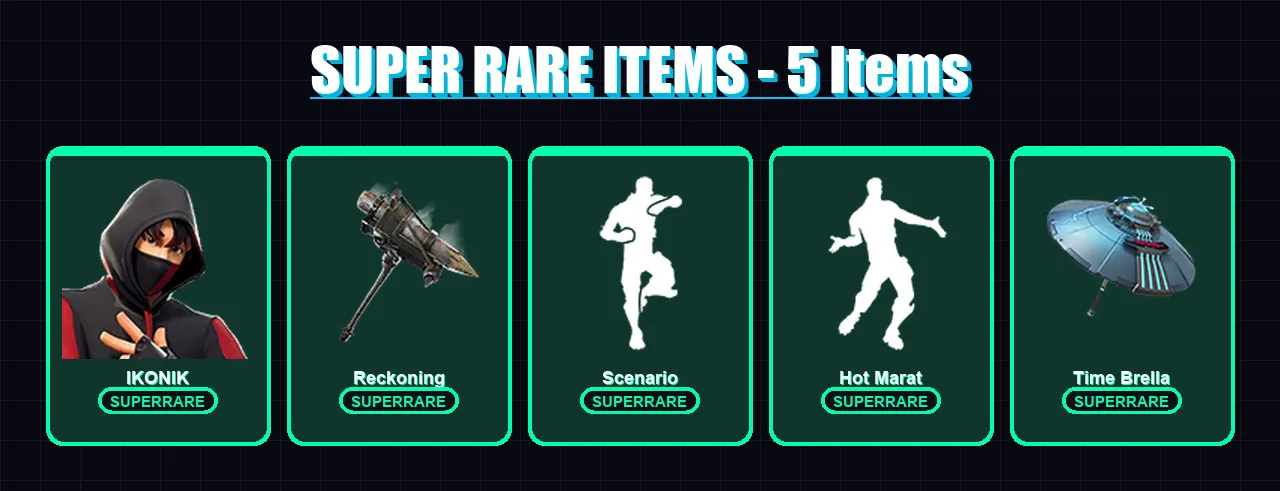 [PC/XBOX/PSN] | IKONIK | Fade | Zenith | Deadpool | Calamity | 27 skin | 32 pickaxe | 48 emote | 44 glider | Lv543