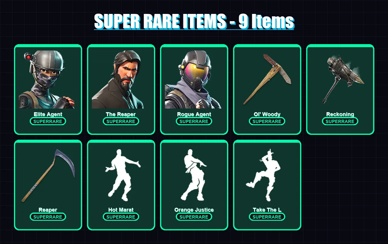 [PS4/PS5/PC] | Elite Agent | The Reaper | Rogue Agent | Kado Thorne | A.I.M. | 107 skin | 133 pickaxe | 99 emote | 98 glider | Lv1465