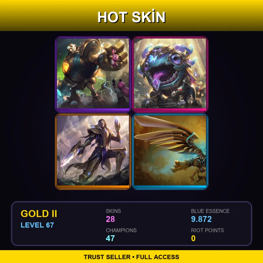 BR | Lv67 | Gold II | 28 Skin | 47 Champ