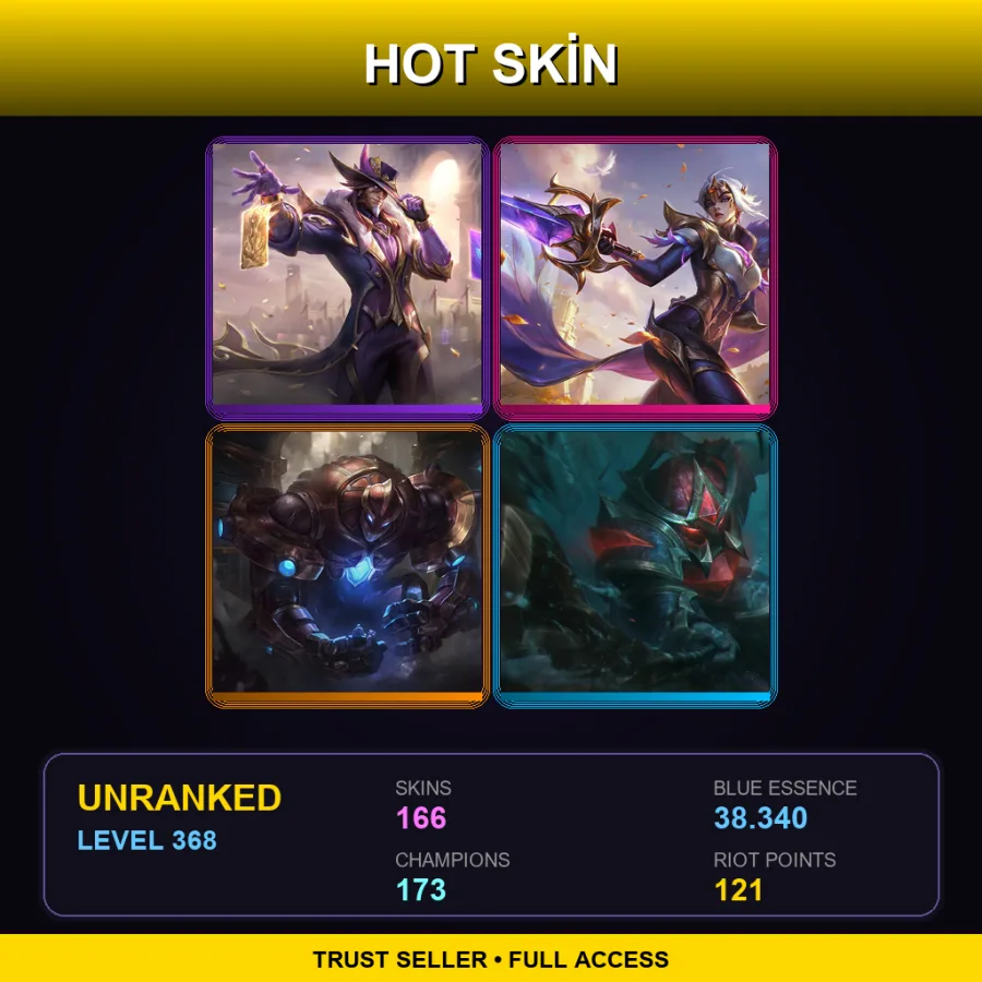ME | Lv368 | Unranked | 166 Skin | 173 Champ — Unranked / Smurf League of Legends