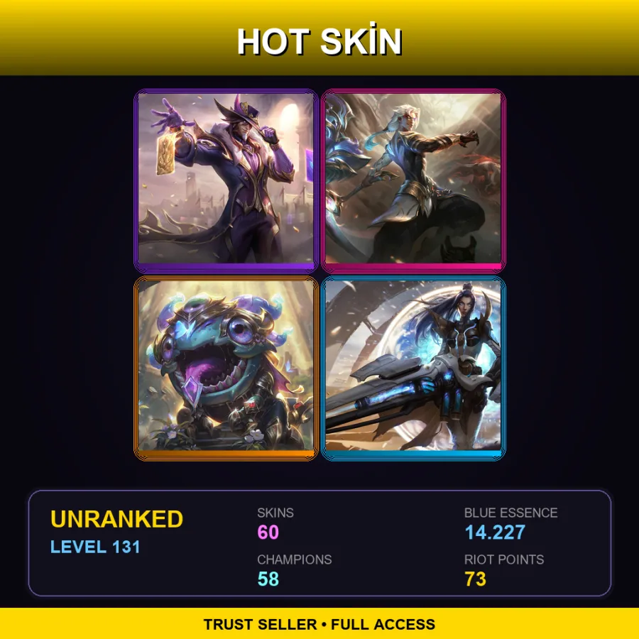 JP | Lv131 | Unranked | 60 Skin | 58 Champ