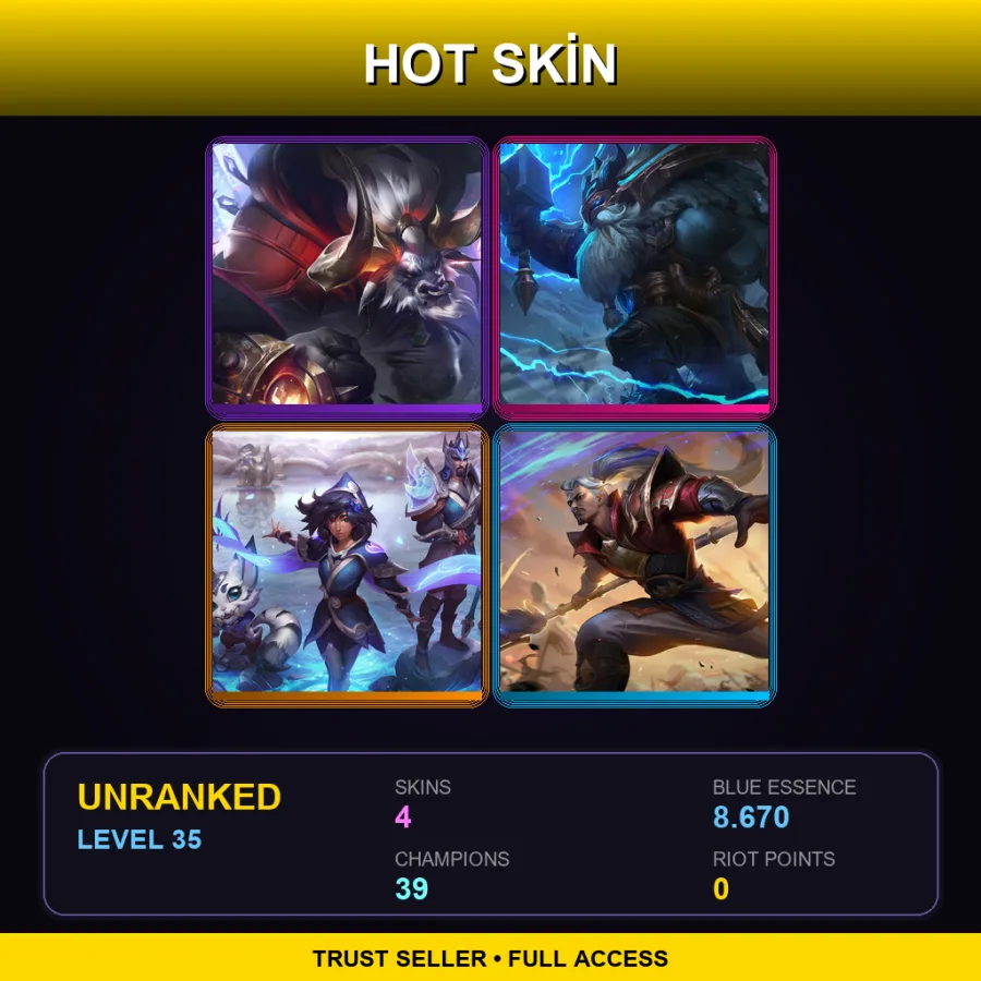EUNE | Lv35 | Unranked | 4 Skin | 39 Champ