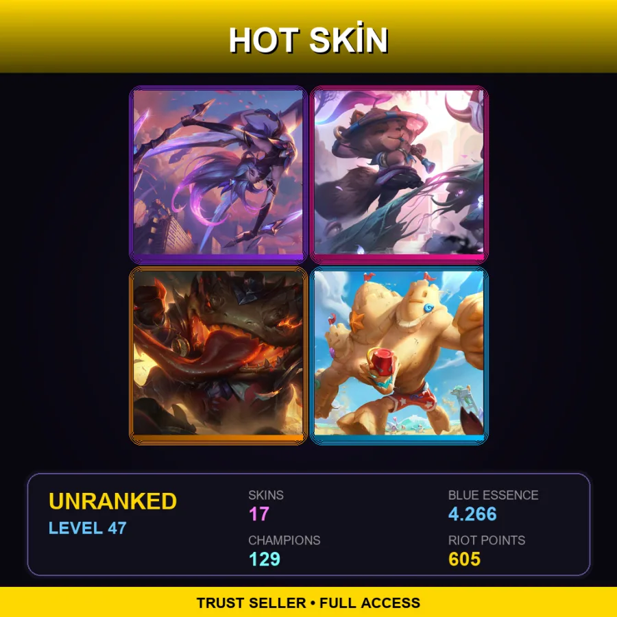 VN | Lv47 | Unranked | 17 Skin | 129 Champ