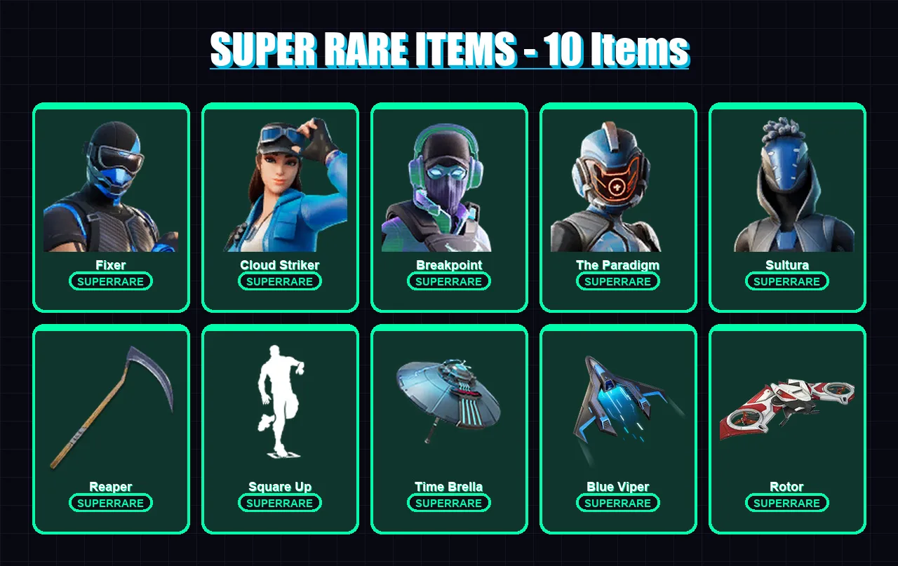 [PS4/PS5/PC] | Fixer | Cloud Striker | Breakpoint | The Paradigm | Sultura | 187 skin | 195 pickaxe | 153 emote | 157 glider | Lv2003 — Fortnite account