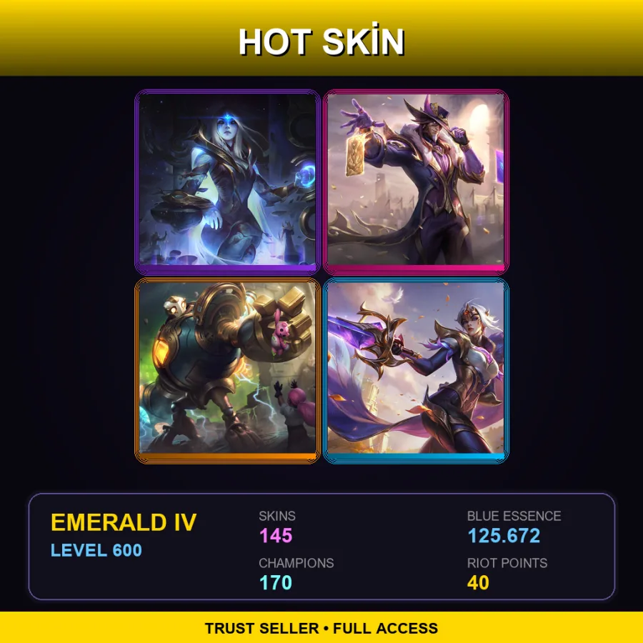 LAN | Lv600 | Emerald IV | 145 Skin | 170 Champ