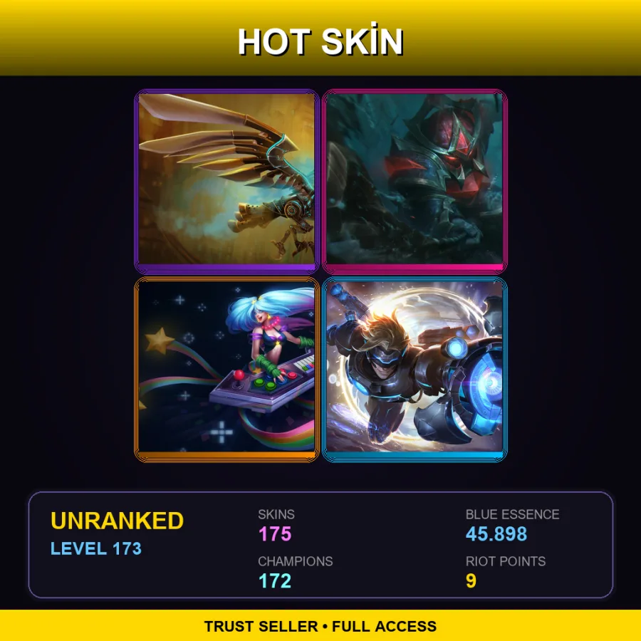 EUNE | Lv173 | Unranked | 175 Skin | 172 Champ — Crime City Jinx