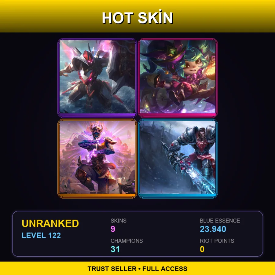 LAS | Lv122 | Unranked | 9 Skin | 31 Champ