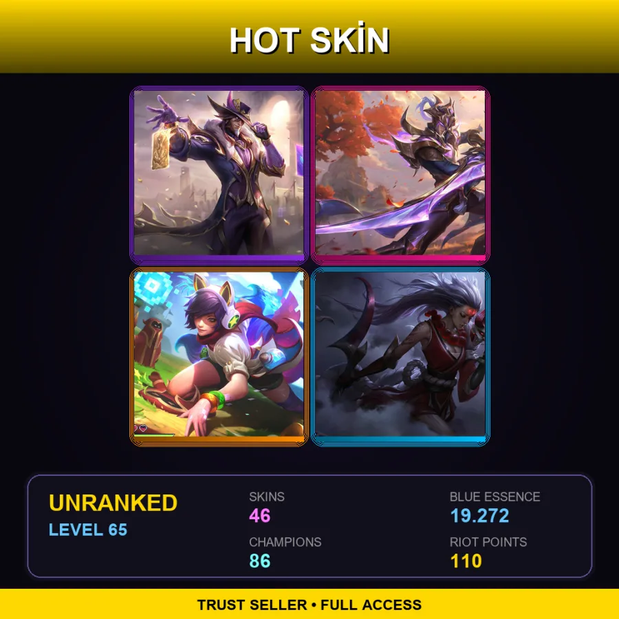VN | Lv65 | Unranked | 46 Skin | 86 Champ