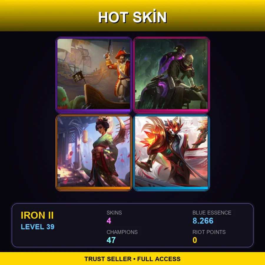 VN | Lv39 | Iron II | 4 Skin | 47 Champ