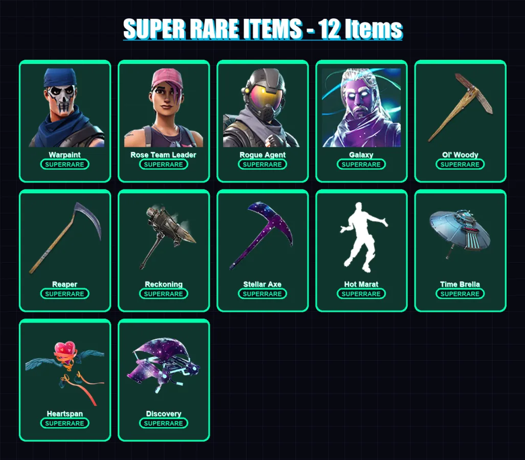 [PS4/PS5/PC] | Warpaint | Rose Team Leader | Rogue Agent | Galaxy | Fade | 103 skin | 136 pickaxe | 125 emote | 127 glider | Lv2467