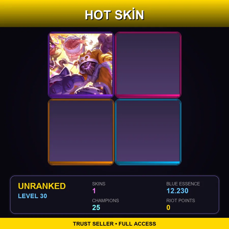 NA | Lv30 | Unranked | 1 Skin | 25 Champ — LoL account