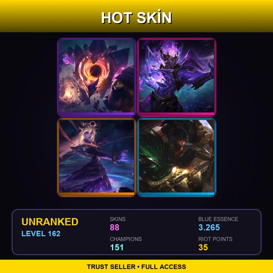 EUW | Lv162 | Unranked | 88 Skin | 151 Champ with Ashe