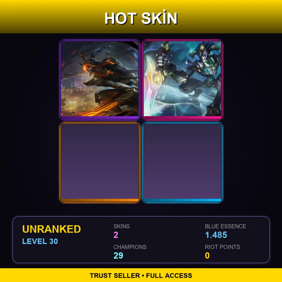 VN | Lv30 | Unranked | 2 Skin | 29 Champ