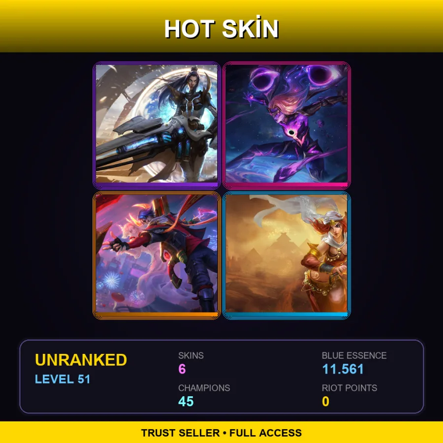 LAN | Lv51 | Unranked | 6 Skin | 45 Champ