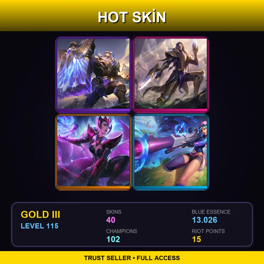 LAS | Lv115 | Gold III | 40 Skin | 102 Champ
