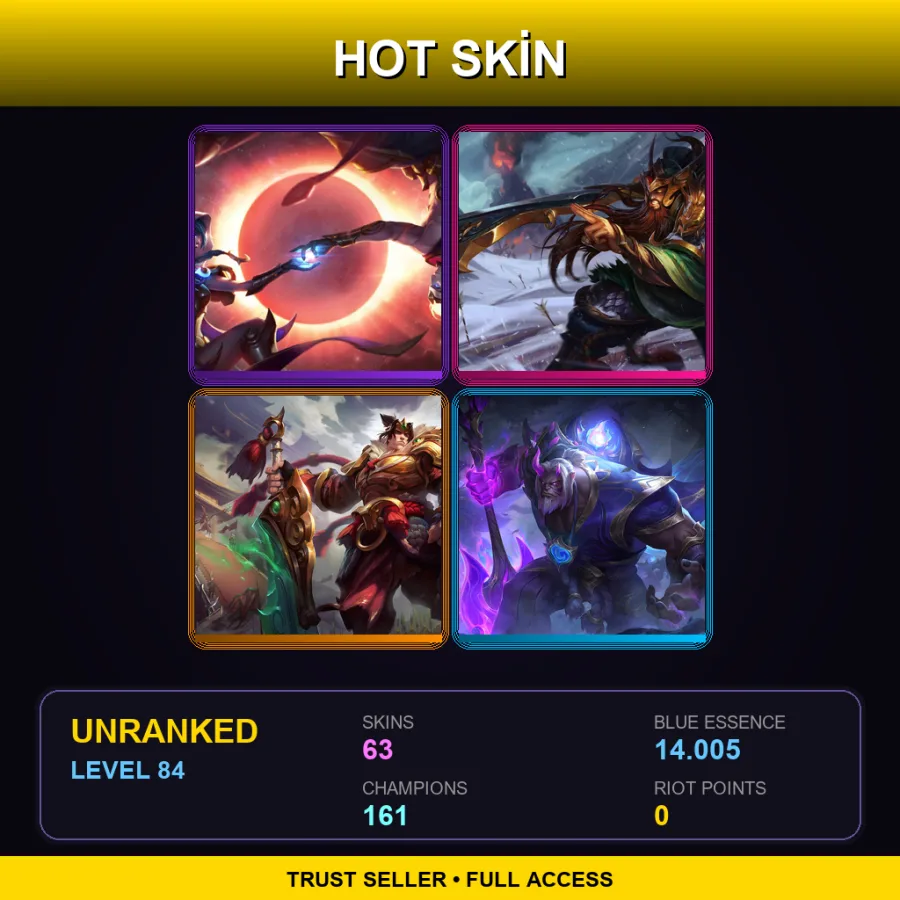 SG | Lv84 | Unranked | 63 Skin | 161 Champ