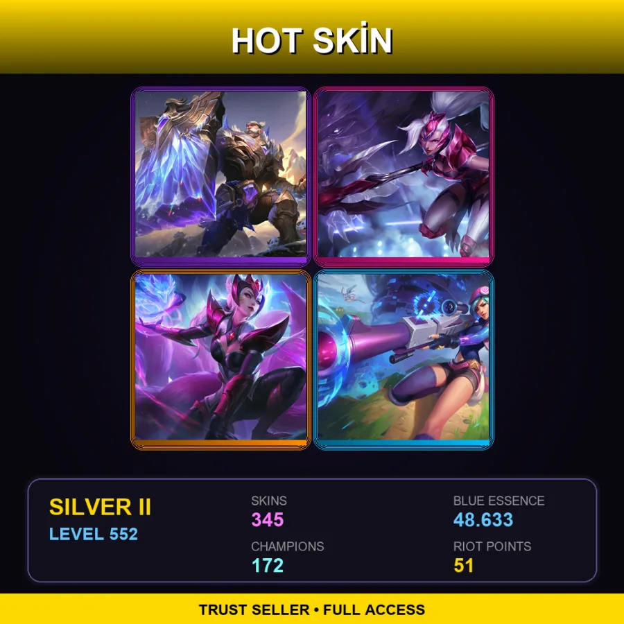 BR | Lv552 | Silver II | 345 Skin | 172 Champ