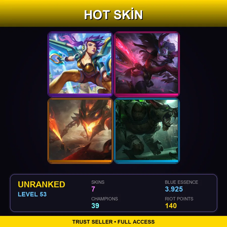 BR | Lv53 | Unranked | 7 Skin | 39 Champ — LoL account